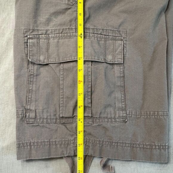 VTG Urban Pipeline Cargo Shorts Men's 34 Brown Cotton Ripstop Pockets Y2K Skater - Picture 11 of 13